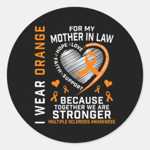 Sticker Rond Ribbon Ms Mère En Droit Sclérose En Plaque