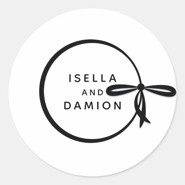 STICKER ROND RIBBON NOIR & BAS (Devant)
