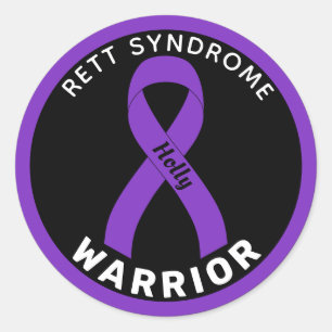Sticker Rond Ribbon noir du guerrier du syndrome de retour