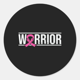 Sticker Rond Ribbon rose Le combat du guerrier de sensibilisati