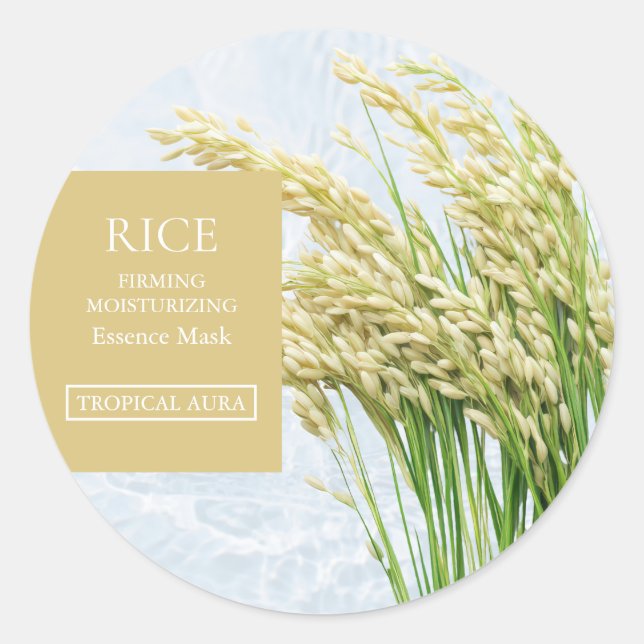 Sticker Rond Rice Facial Mask Label (Devant)