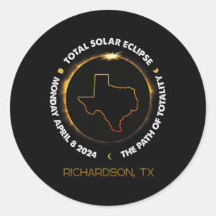 Sticker Rond Richardson Total Solar Eclipse 2024 04.08.24