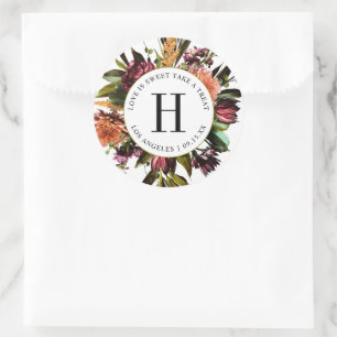 Sticker Rond Richesse du Mariage coloré du printemps