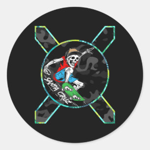 Sticker Rond Richhotwave Santa Cruz squelette skateboard Skat