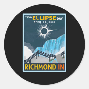 Sticker Rond Richmond Indiana Dans Total Solaire Eclipse 2024