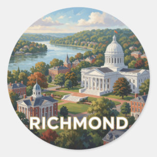 Sticker Rond Richmond Virginie Capitale Historique Voyage sur l