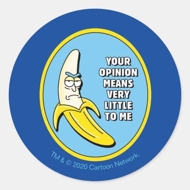 Sticker Rond RICK ET MORTY™ | Badge en brique banane (Devant)