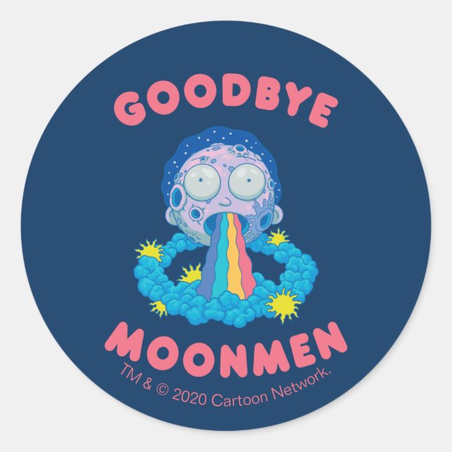 Sticker Rond RICK ET MORTY™ | Goodbye Moonmen (Devant)