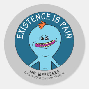 Sticker Rond RICK ET MORTY™   L'Existence Est Une Douleur