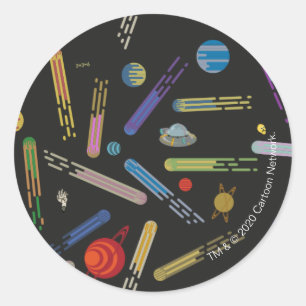 Sticker Rond RICK ET MORTY™   Motif de la comète spatiale