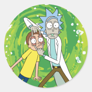 Sticker Rond RICK ET MORTY™   Regardez Ça