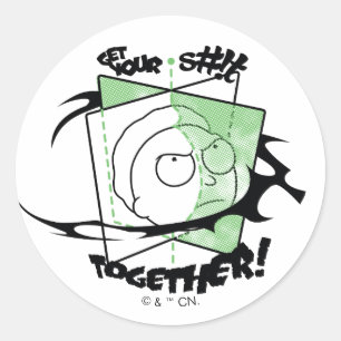 Sticker Rond RICK ET MORTY™ Remettez-vous les idées en place