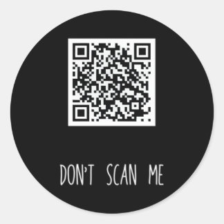 Sticker Rond Rick Roll Small Qr Scan Code Joke