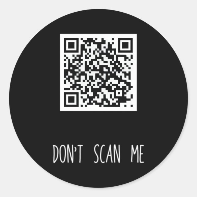 Sticker Rond Rick Roll Small Qr Scan Code Joke (Devant)