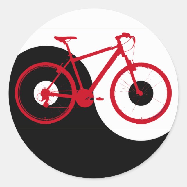 Sticker Rond ride a bike / yin yang (Devant)