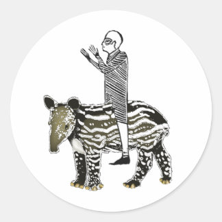 Sticker Rond Ride em' tapir