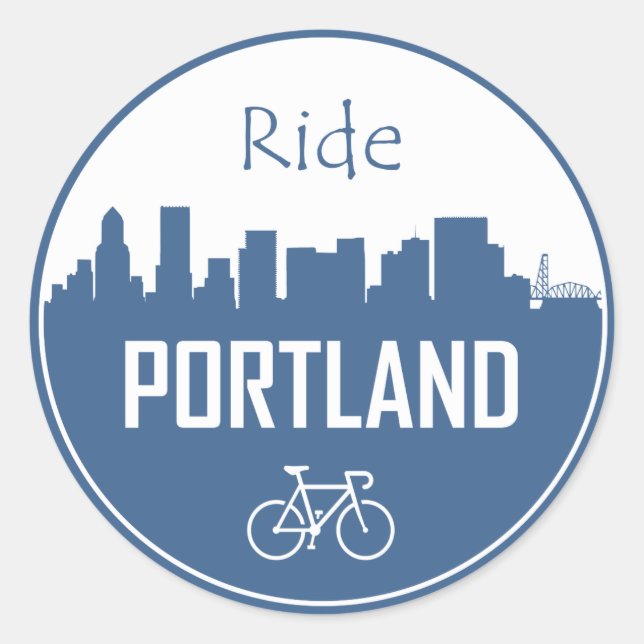 Sticker Rond Ride Portland (Devant)