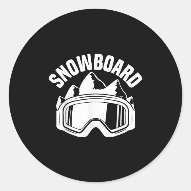 Sticker Rond Ride Ski Snowboard Skiing Goggles Snow Snowboarder (Devant)