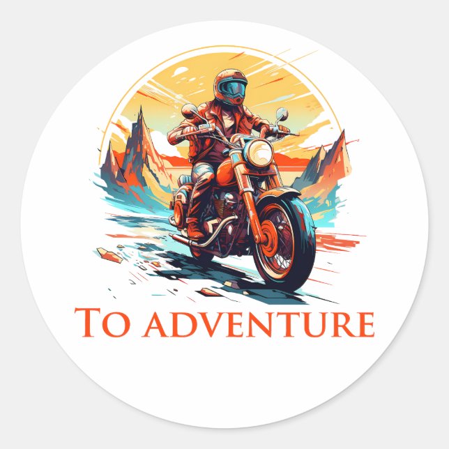 Sticker Rond Ride to Adventure (Devant)