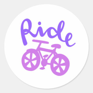 Sticker Rond Ride, violet et rose