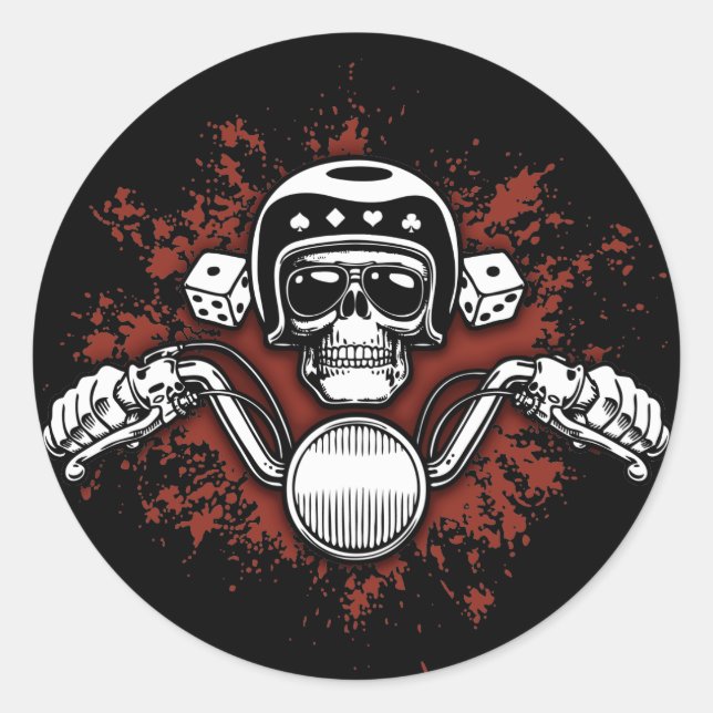 Sticker Rond Rider de la mort - Dice (Devant)