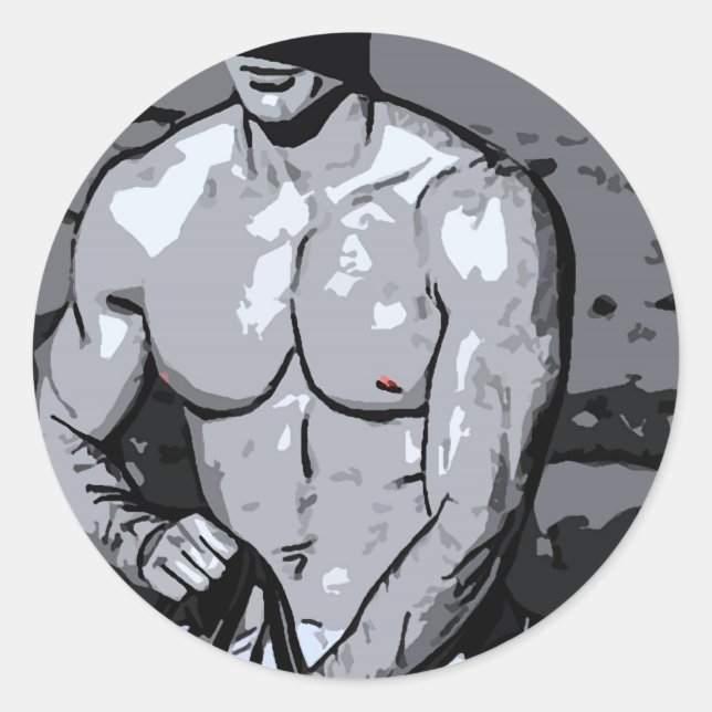 Sticker Rond Riding Cowboy (Devant)