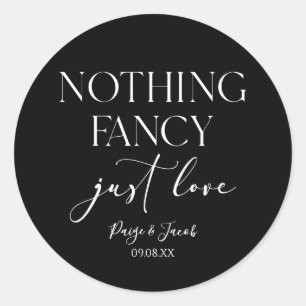 Sticker Rond Rien de fantaisie Juste Amour Minimaliste Mariage 