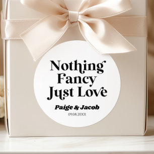 Sticker Rond Rien de Fantastique Juste un Mariage Rétro Casual 