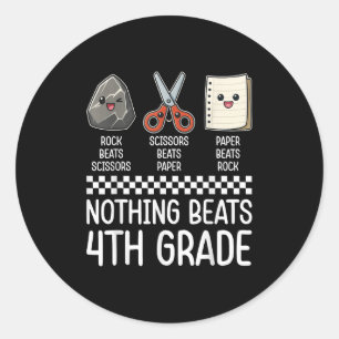 Sticker Rond Rien Ne bat la 4e année Drôle Retourner à l'école