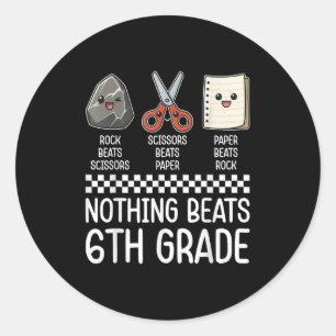 Sticker Rond Rien Ne bat la 6e année Drôle Retourner à l'école