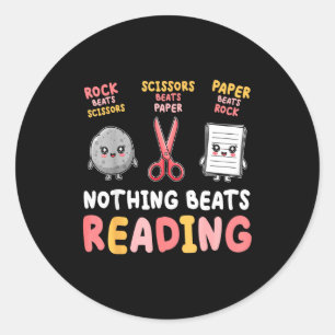 Sticker Rond Rien ne vaut la lecture d'un rock paper scissors d