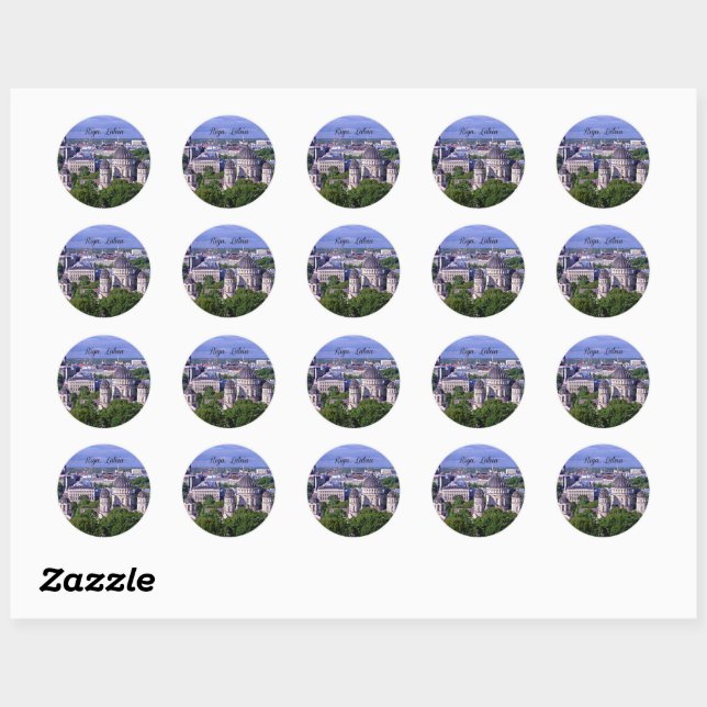 Sticker Rond Riga, Lettonie (Feuille)