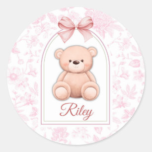 Sticker Rond Riley Conception personnalisée d'ours en peluche
