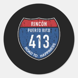 Sticker Rond Rincon Porto Rico Road To Hess