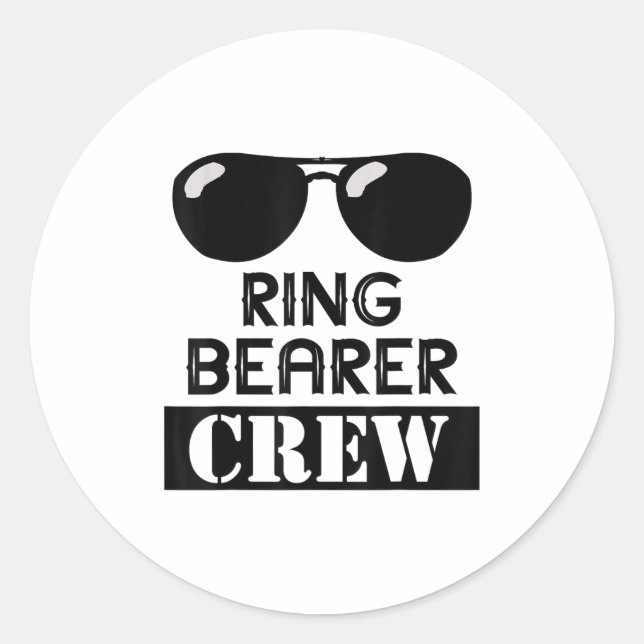 Sticker Rond Ring Bearer Crew Ring Wedding Party Sungl Security (Devant)