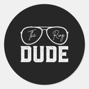 Sticker Rond Ring Porteur Mariage Fête Anneau Sécurité Dude Mar