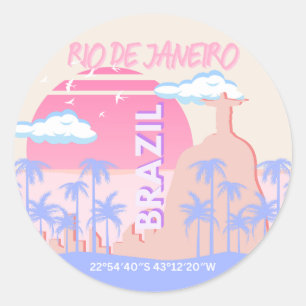Sticker Rond Rio de Janeiro Brésil Travel Art