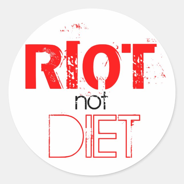 Sticker Rond RIOT not DIET (Devant)
