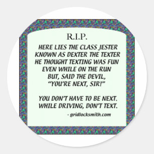 Sticker Rond RIP-DEXTERtheTEXTER