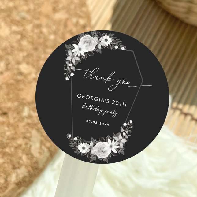 Sticker Rond Rip To My Twenties Black 30th Birthday Merci (Créateur téléchargé)