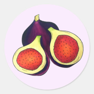 Sticker Rond Ripe Figes d'été fraîches Fig Tree Cuisine aliment