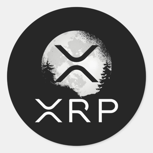 Sticker Rond Ripple Coin Xrp livre Lune Cryptodevise Bull Ma (Devant)