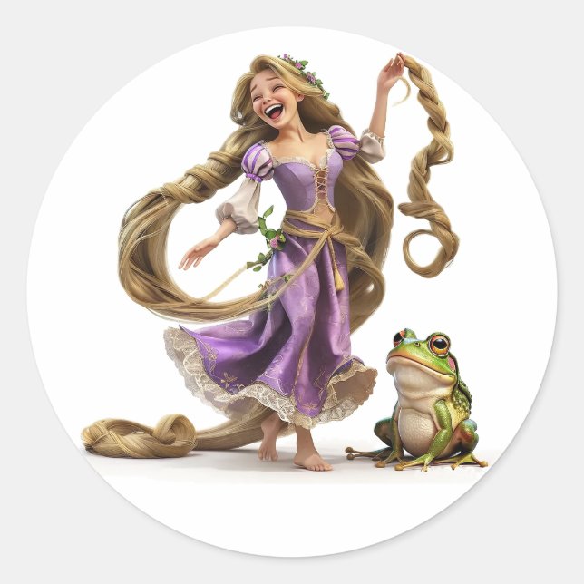 Sticker Rond Rire Rapunzel (Devant)