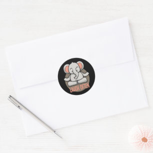Sticker Rond Rire souvent Kawaii bébé éléphant faisant du yoga 