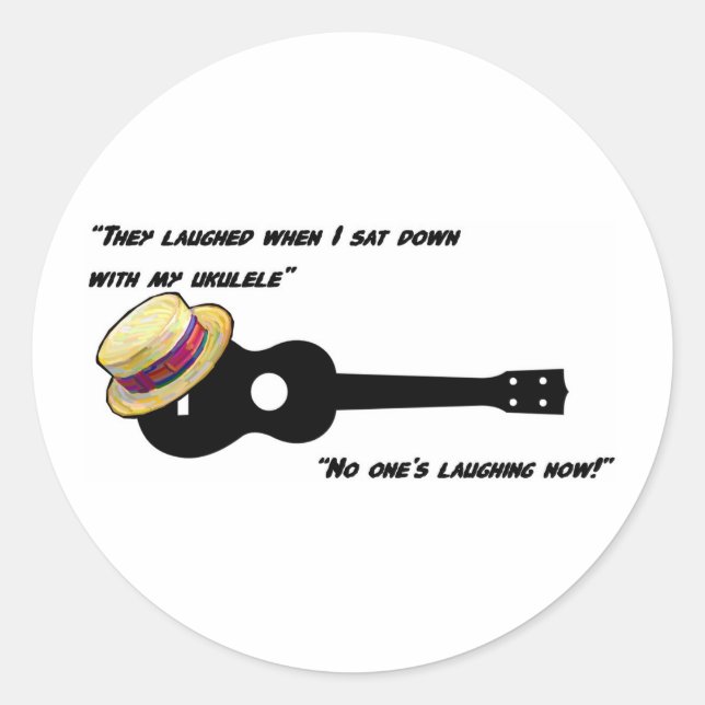 Sticker Rond Rire Ukulele (Devant)