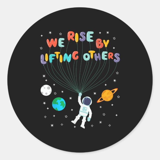 Sticker Rond Rise Children Apparel Uni-kids Black Small We Rise (Devant)