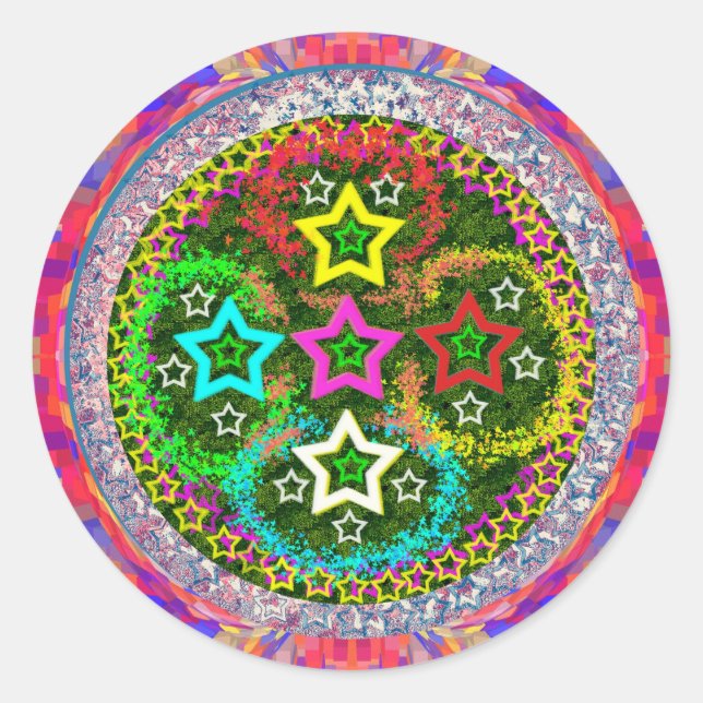 Sticker Rond RISING 5Etoiles - Enfants aiment Cinq Etoiles (Devant)