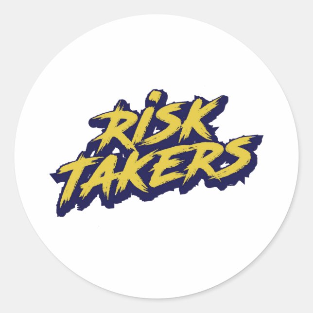 Sticker Rond "Risk Takers" Graffiti Street Art (Devant)