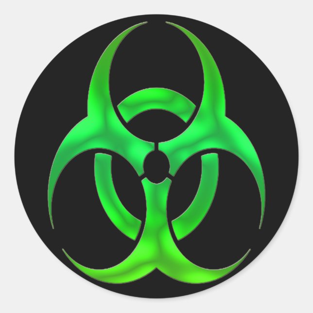 Sticker Rond Risque de bio verte électrique (Devant)