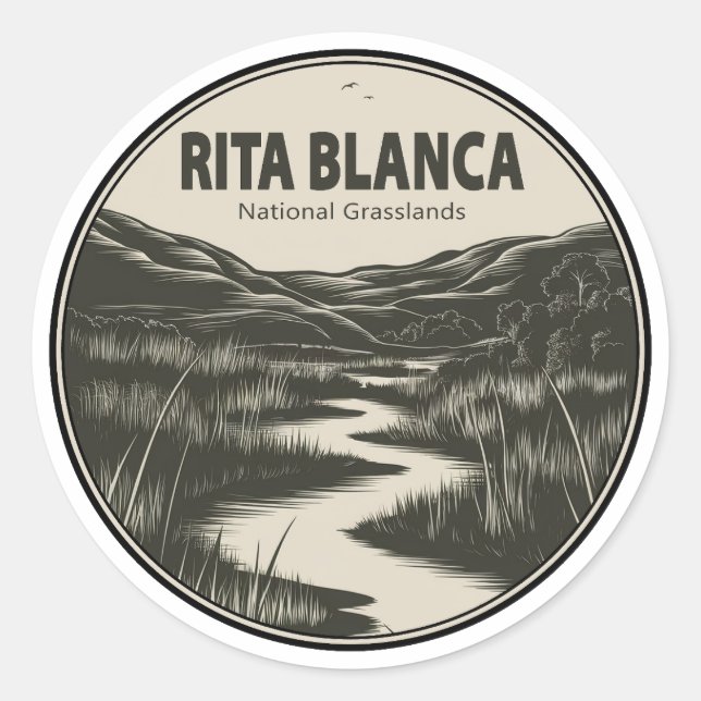 Sticker Rond Rita Blanca National Grasslands Stream (Devant)